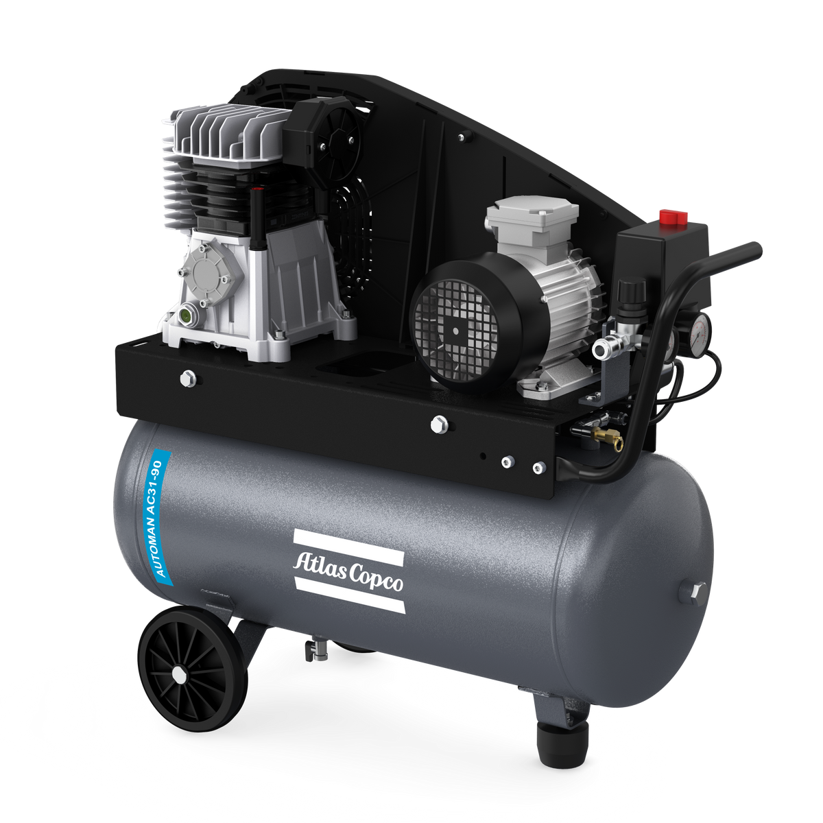 Compressore a pistone a cinghia 90 L 3 HP 10 bar AC31-O 90HDOL230/1/50 Abac