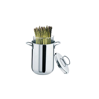 Asparagera in acciaio inox 18/10 con cestello Ø 18 cm