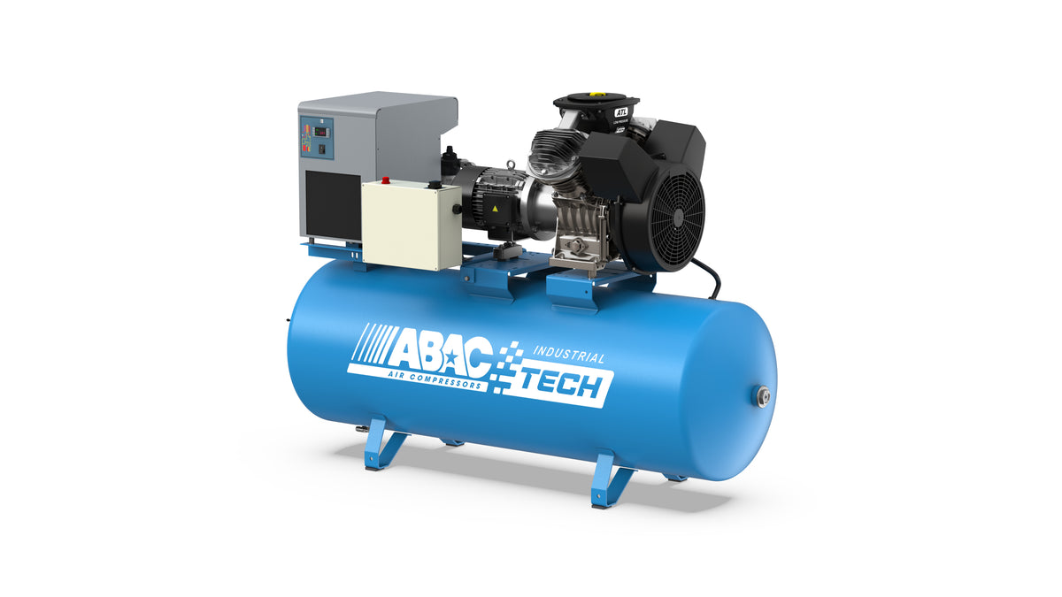 Industrial Tech oil lubricated piston compressor (ATL) - 10HP-10bar -With Dryer Abac