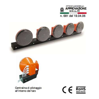 Sisas Barriera 5 Fari Led Ø 230 mm con Controllo Remoto