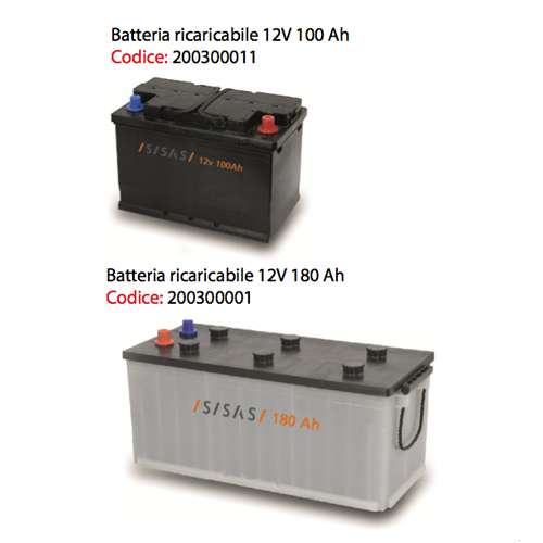 Sisas Batterie Ricaricabili 12V 100 Ah – 180 Ah