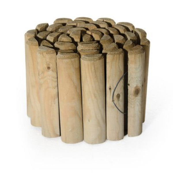 Bordura per aiuole in tronchetti di legno impregnato 200x20 cm Verdelook