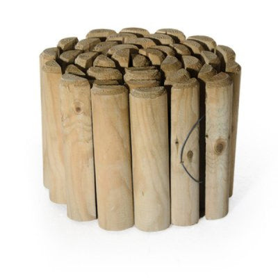 Bordura per aiuole in tronchetti di legno impregnato 200x20 cm Verdelook