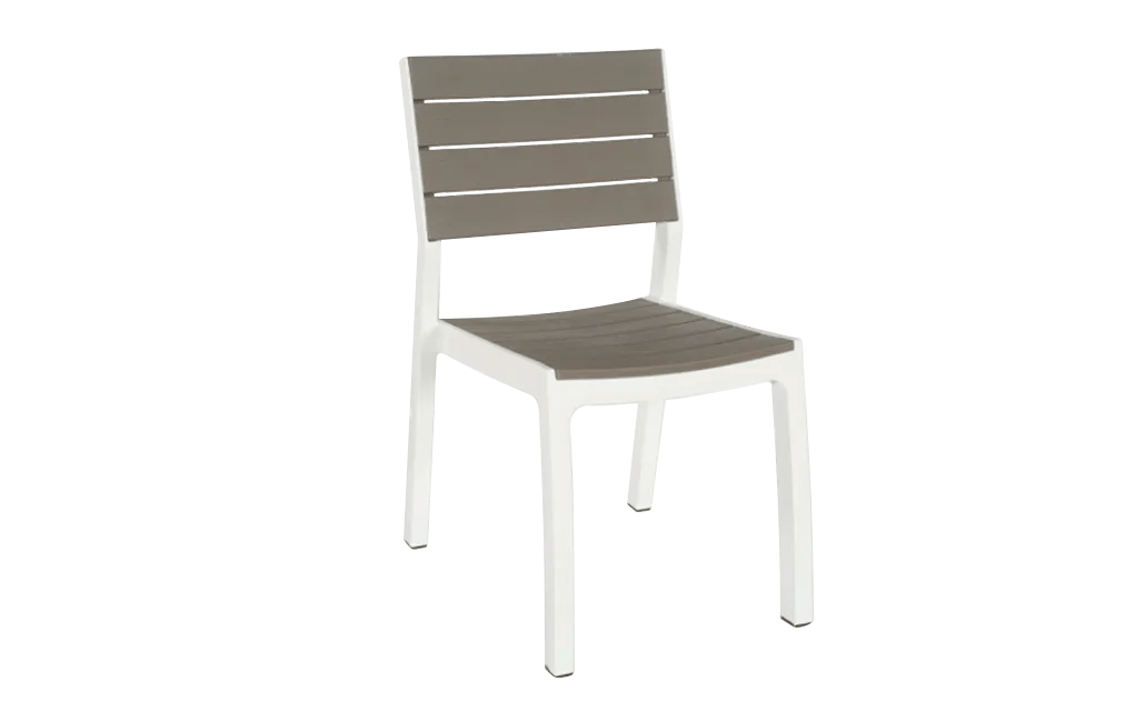 Sedia da giardino Harmony bianco/cappuccino effetto legno 47x60x86 cm Keter