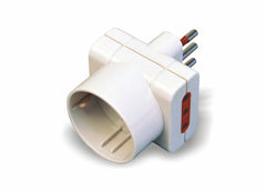 مهايئ ثلاثي، قابس 10 أمبير مخارج 10 أمبير وSchuko أبيض FR-TRSH310B Friggeri