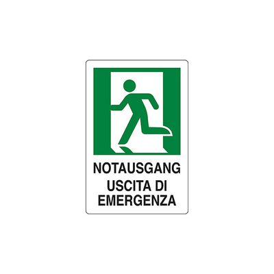 CARTELLO 'USCITA DI EMERGENZA SX'