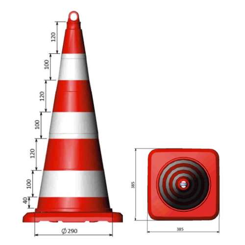 Sisas Cono in PVC h 75 cm - Sistemi di segnaletica temporanea