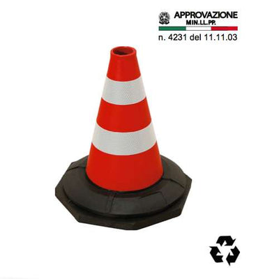 Sisas Cono in Gomma h 35 cm - Sistemi di segnaletica temporanea