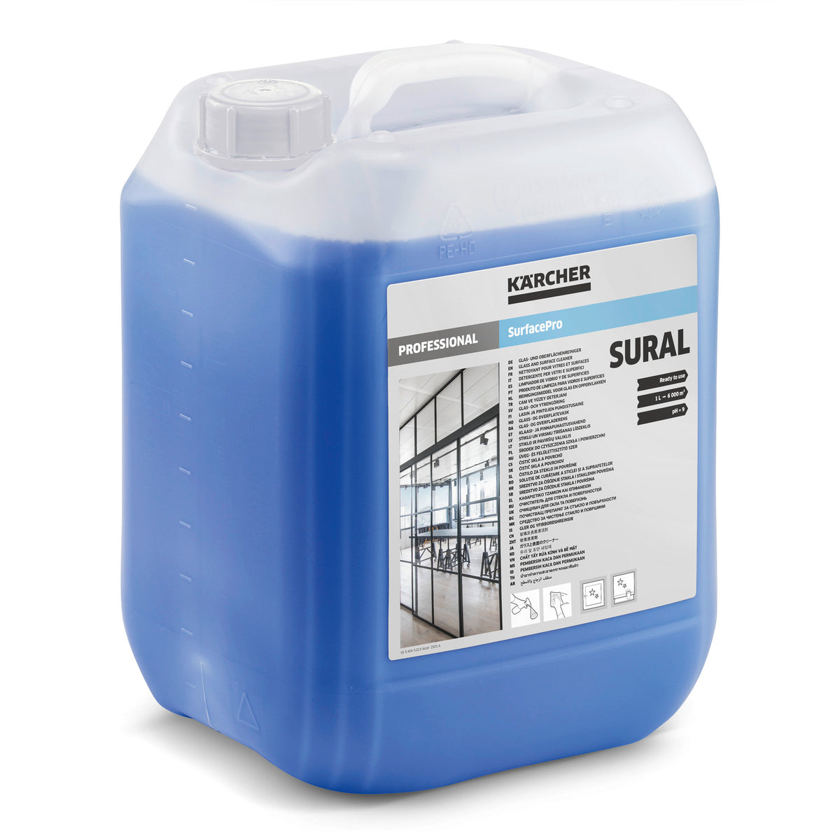 Detergente per vetri e superfici lavabili SurfacePro Sural, 10l Kärcher