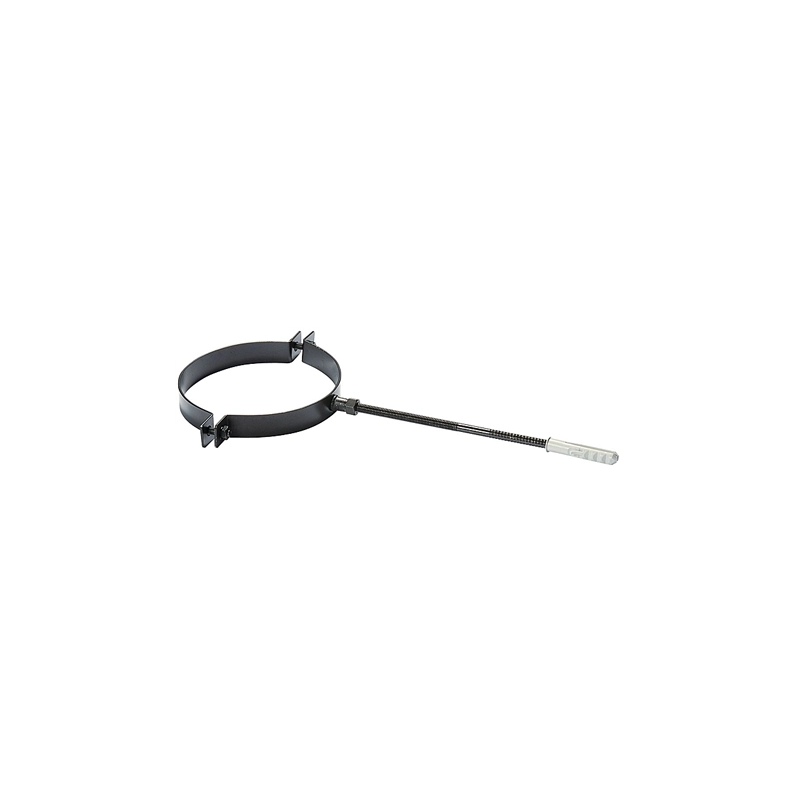 Fascette con tassello per fissaggio a muro di tubi stufa Ø 8 e 10 cm nero opaco