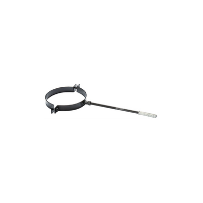 Fascette con tassello per fissaggio a muro di tubi stufa Ø 8 e 10 cm nero opaco