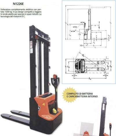 Novamach N1226E Sollevatore completamente elettrico con portata 1200