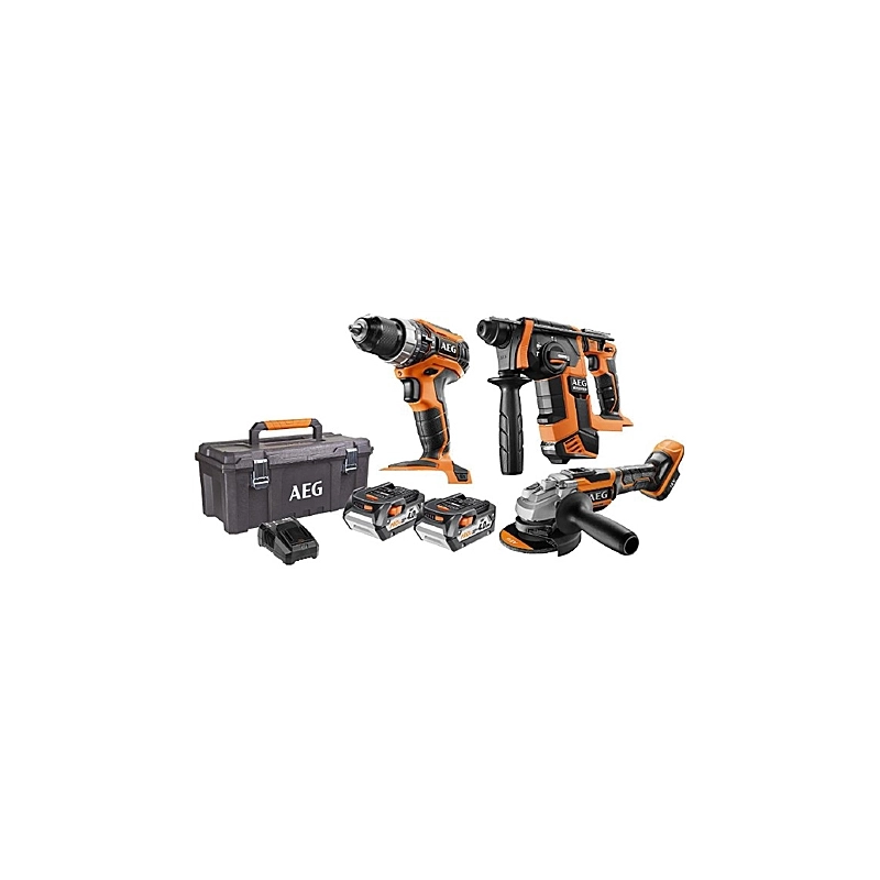 KIT AEG TRAPANO + TASSELLATORE + SMERIGLIATRICE