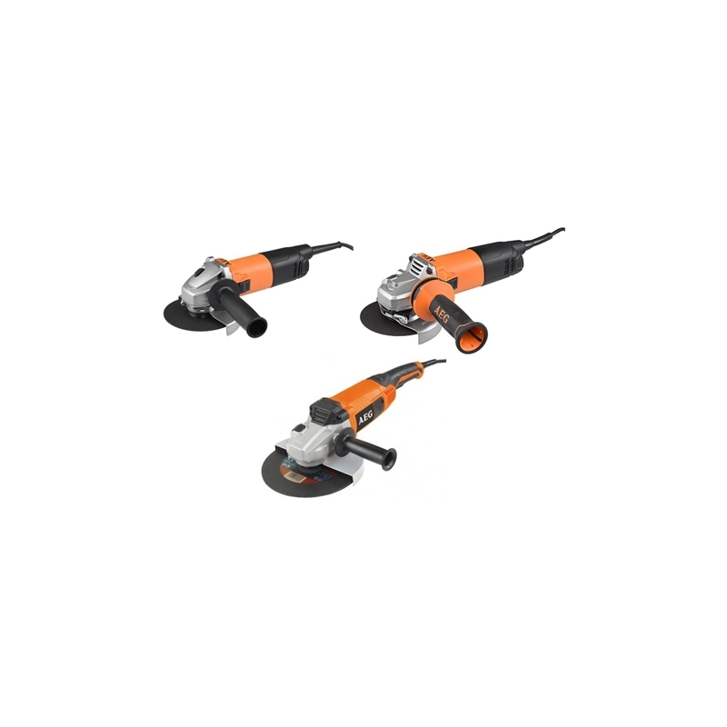 Kit 3 smerigliatrici angolari 115, 125 e 230 mm WS8-115S, WS10-125S e WS22-230 DMS