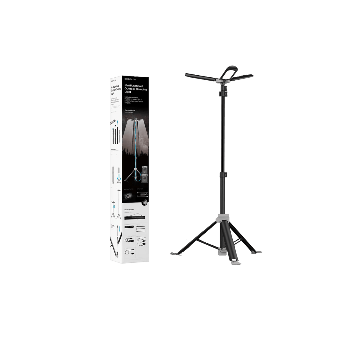 Lampada da esterno su treppiede regolabile 0,8-2,5 m con telecomando EcoFlow