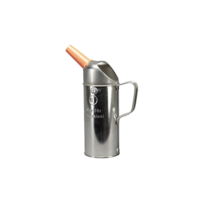 Misurino in lamiera stagnata con becco a imbuto in plastica 1000 e 2000 ml