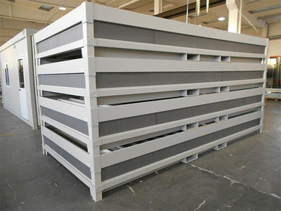 Pacco flat-pack di moduli prefabbricati con protezione perimetrale