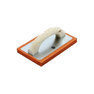 Orange rubber float for traditional plaster, wooden handle, rubber thickness 20 mm — 820/1 Pavan