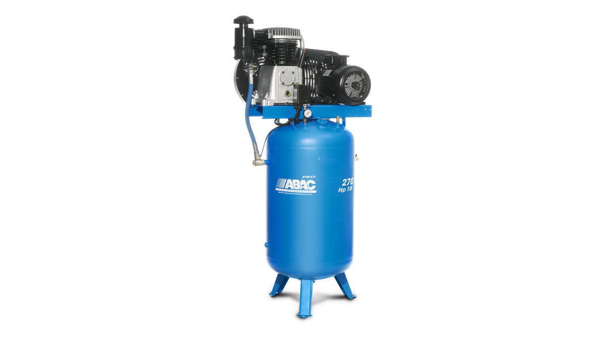 B7000 10hp Belt-driven Professional piston compressor on vertical 270lt receiver Abac