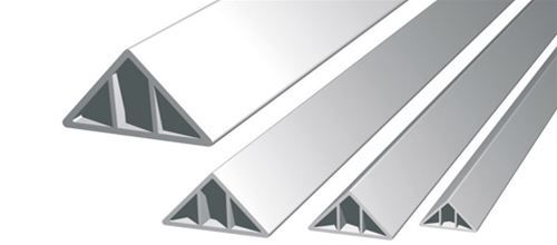 Profilo smussatura triangolare in PVC rigido grigio Progress Profiles