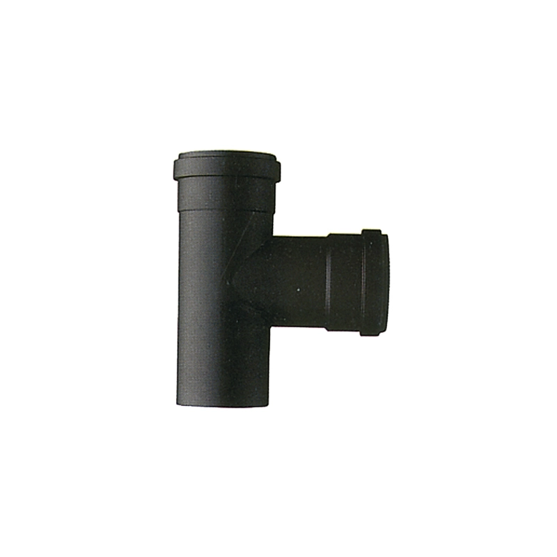 Raccordo a T in acciaio inox AISI 316 nero opaco per tubi stufa Ø 10 cm con guarnizione