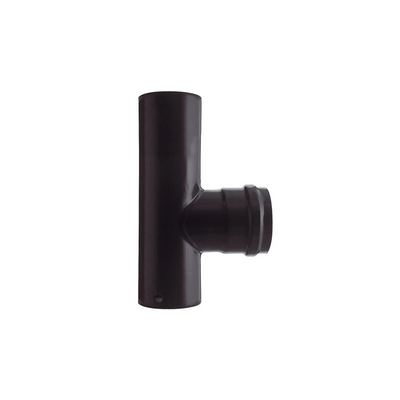 Raccordo a T in acciaio porcellanato nero per tubi stufa Ø 8 e 10 cm, spessore 1,2 mm