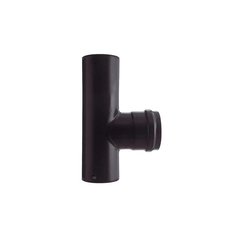 Raccordo a T in acciaio porcellanato nero per tubi stufa Ø 8 e 10 cm, spessore 1,2 mm