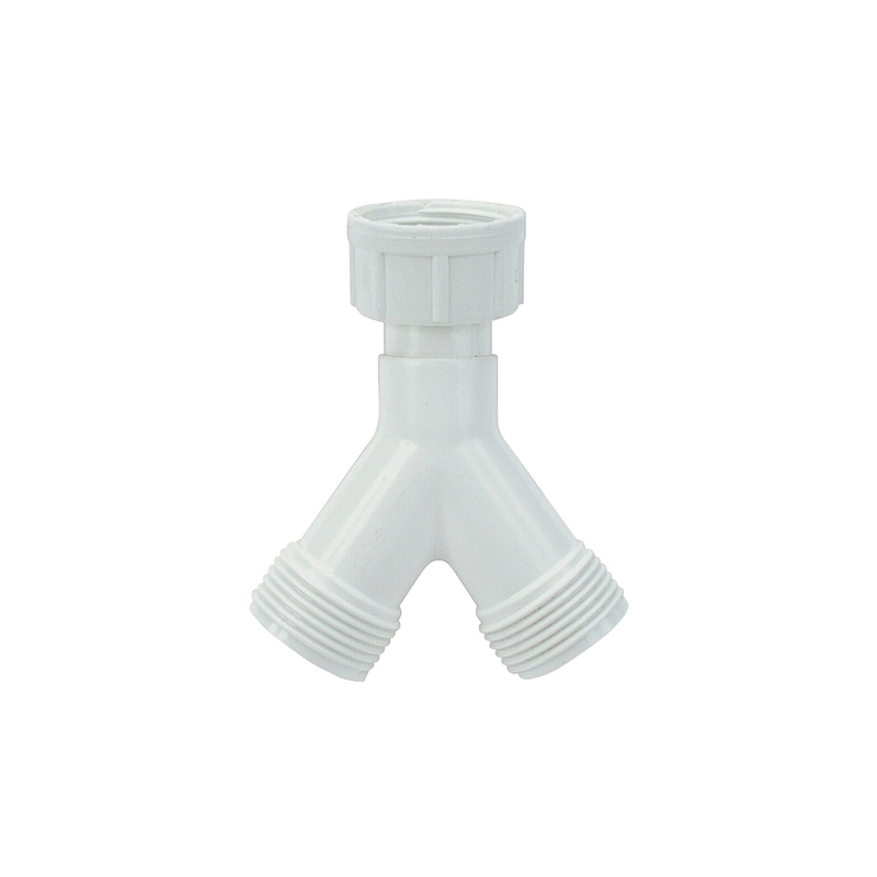 Raccordo a Y in plastica con ghiera girevole F 3/4" e due uscite M 3/4"