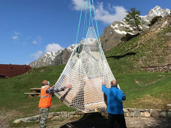 Lifting and transport netting for cranes and helicopters (CE marked) La Rete