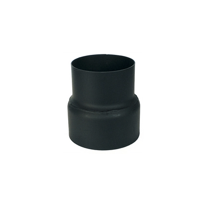 Riduzione nera opaca per tubi stufa spessore 2 mm, lunghezza 16 cm