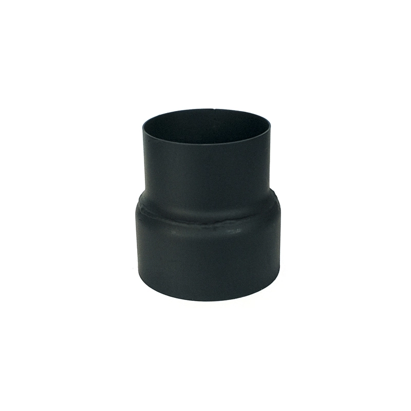 Riduzione nera opaca per tubi stufa spessore 2 mm, lunghezza 16 cm
