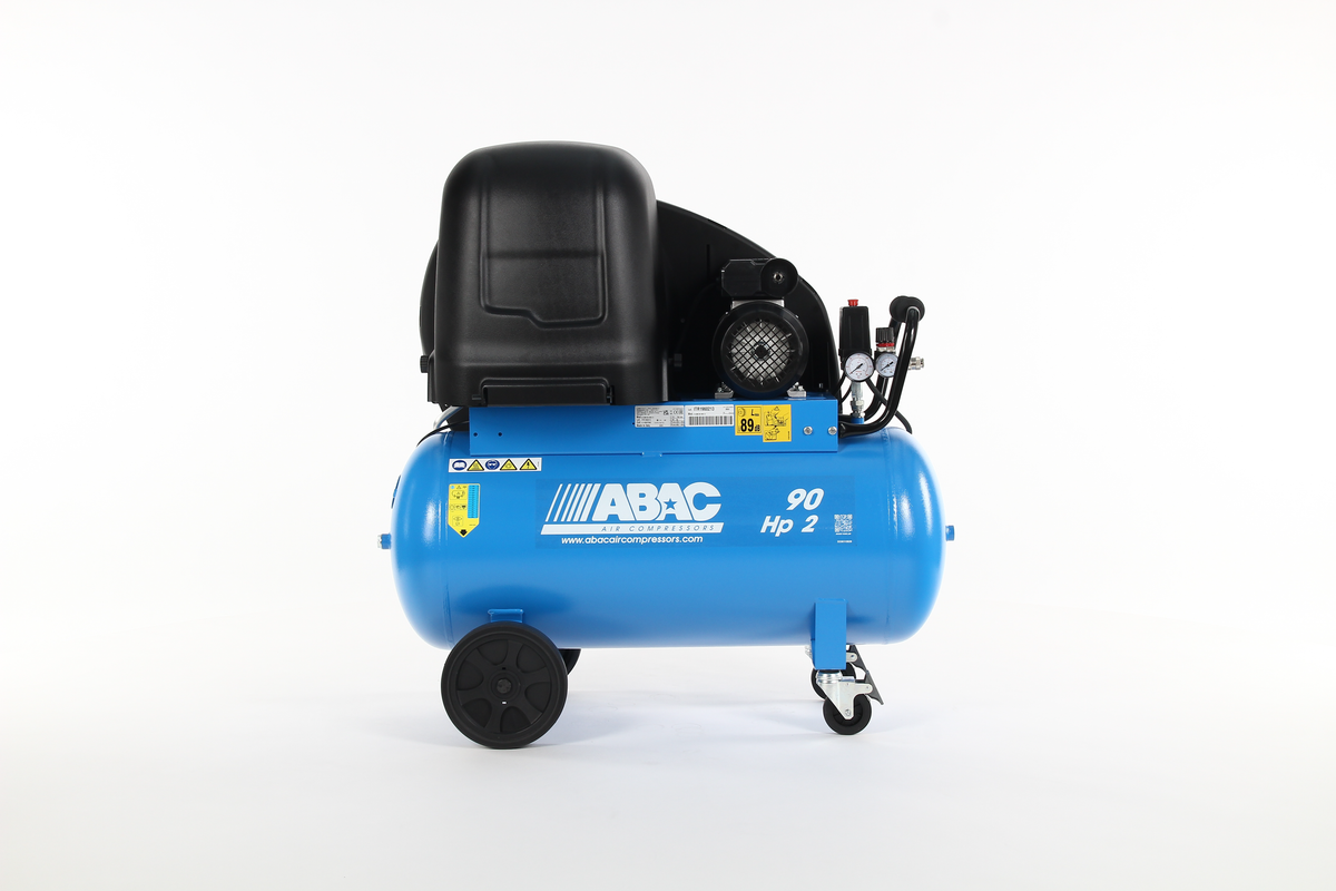 S A29B 2hp Silenced Piston Compressor, 150lt receiver-mounted, 1-phase Abac