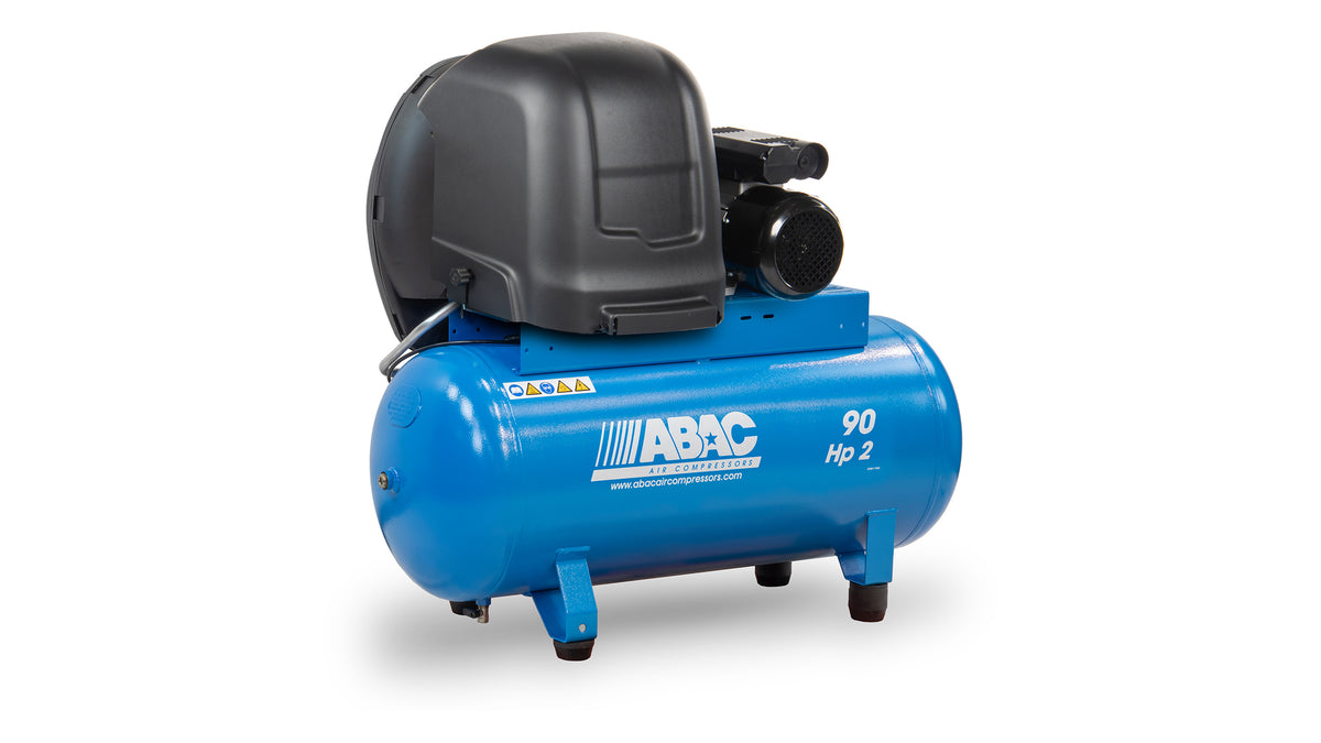 S A29B 2hp Silenced Piston Compressor, 90lt receiver-mounted, 1-phase Abac
