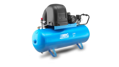 S A39B 3hp Silenced Piston Compressor, 270lt receiver-mounted, 1-phase Abac