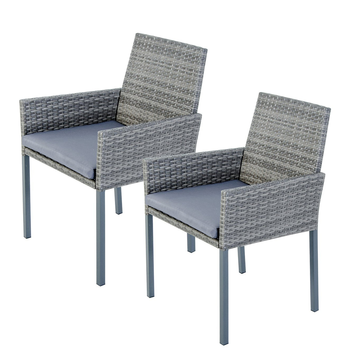 Coppia di sedie da giardino in polyrattan grigio Fiorenza Verdelook