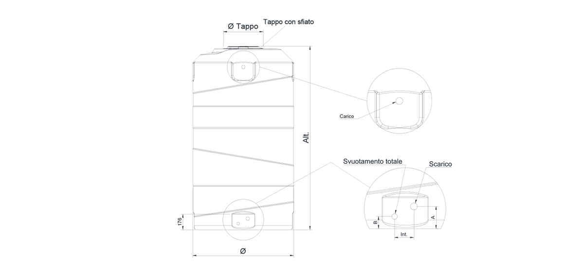Serbatoi da esterno verticali – Linea VERTIGO Rototec