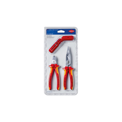 Set pinza 6 in 1 isolata 200 mm, tronchese isolato 160 mm e spelafili Knipex