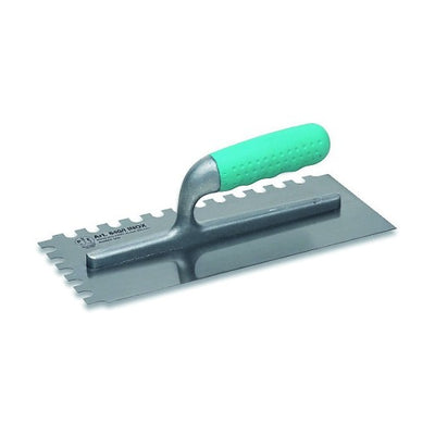 Stainless steel finishing trowel, welded, right toothed, Sintesi handle — 840/ID-DX Pavan