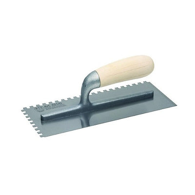 Pavan Steel finishing trowel riveted right toothed Thyme type wooden