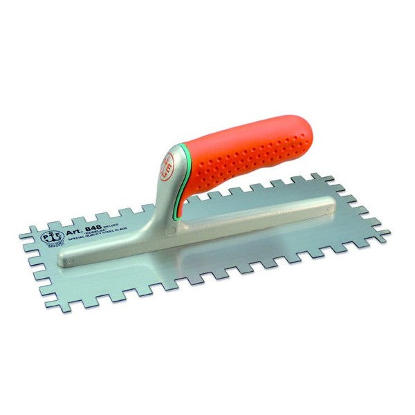 Pavan Steel finishing trowel welded 4-side toothed Eccelsa handle