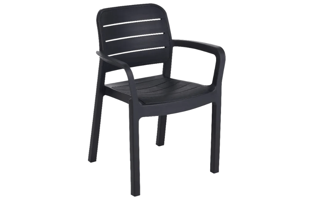 Sedia da giardino con braccioli Tisara grafite 58x53x83 cm Keter