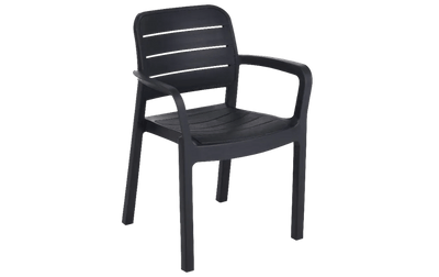 Sedia da giardino con braccioli Tisara grafite 58x53x83 cm Keter