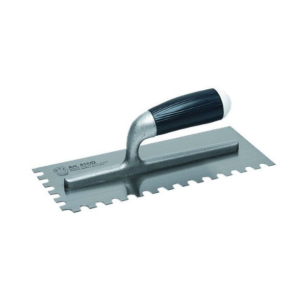 Pavan USA type finishing trowel riveted left toothed plastic handle