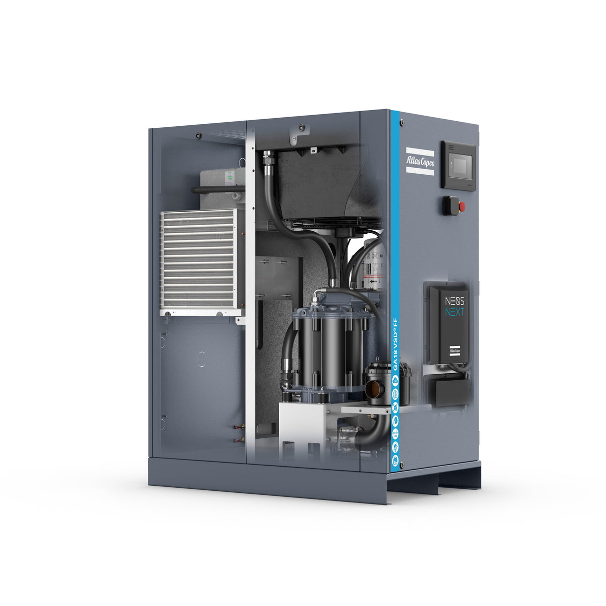Compressore a vite lubrificato 18 kW 13 bar GA18VSDS FF 13 meaa 400V Abac