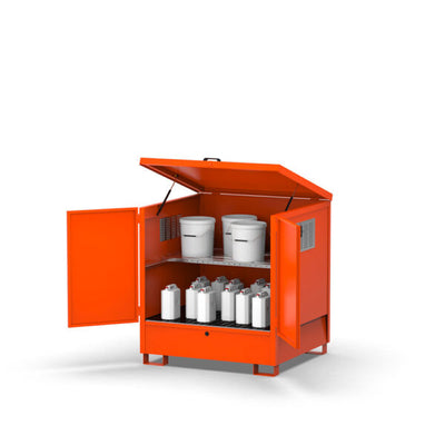 Armadio saldato su vasca con tetto apribile – 4 fusti 012824 Comi Storage