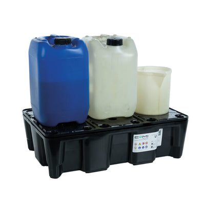 Vasca di raccolta con griglia per piccoli contenitori e fusti – 25 L Comi Storage
