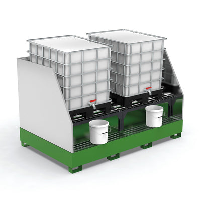 Paraspruzzi per vasca 2 cisterne con telaio inclinato 015054 Comi Storage