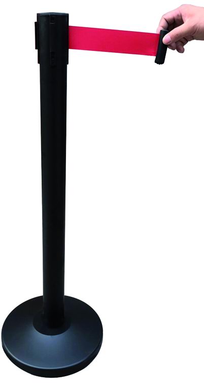 Barriere A Nastro Vigor Palo Nero H.91X6,3Cm Rosso 3 M