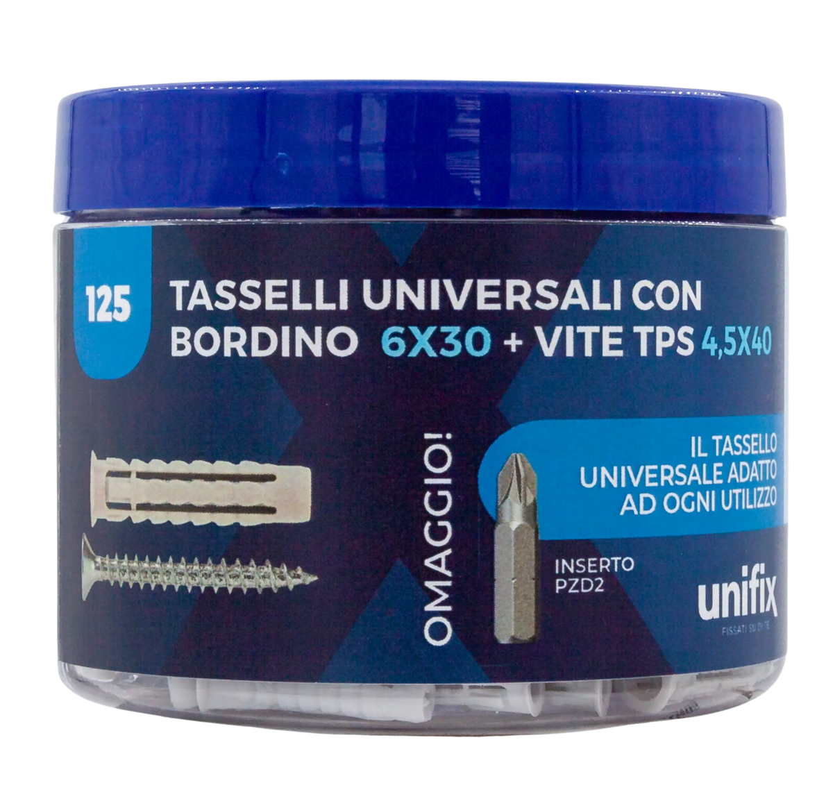 Barattolo con vite TPS Pozidriv e inserto PZD2