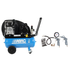 Compressore a pistone Expert A29B CM2 - avviamento a cinghia - monofase - serbatoio 50 L con kit aria compressa G-813 6 pezzi Abac
